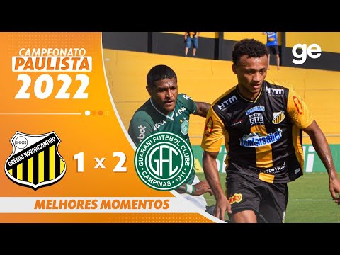 NOVORIZONTINO 1 X 2 GUARANI | MELHORES MOMENTOS | 6ª RODADA PAULISTA 2022 | ge.globo