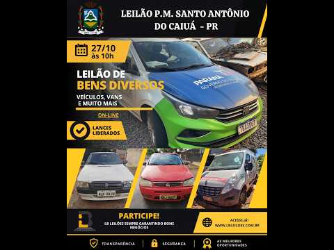 LEILÃO MUNICÍPIO DE SANTO ANTÔNIO DO CAIUÁ - PR - EDITAL DE LEILÃO Nº 01/2026 - PROC. ADM 71/2026
