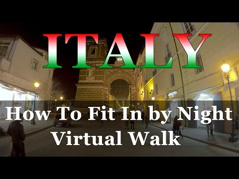 Aversa, Italy Night Walk - 4K