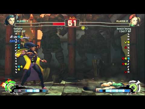 tiaflatte [Rose] vs bosco leung [Cammy] SSF4 Japanese Online Ranked Matches - TRUE-HD