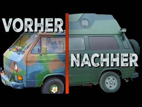 VW BUS T3 - Complete transformation from military vehicle to world travel vehicle