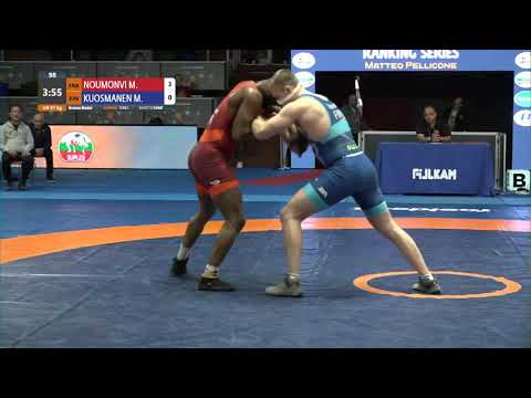 BRONZE GR - 97 kg: M. NOUMONVI (FRA) v. M. KUOSMANEN (FIN)