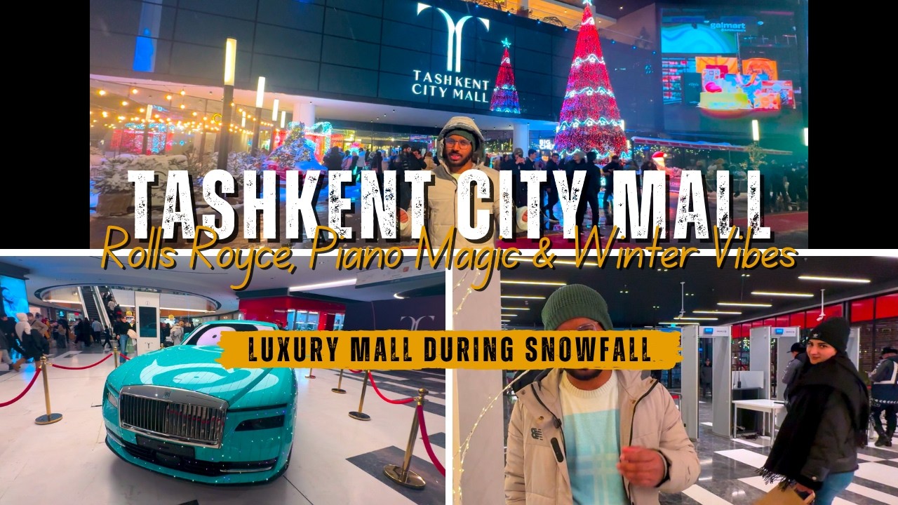 Inside Tashkent’s LUXURY Mall During Snowfall! Rolls Royce, Piano Magic & Winter Vibes