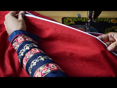 কামিজ/কুর্তির সাইড ফারায় পাইপিন লাগানোর সহজ নিয়ম attach piping on slits chaak of kameez /kurti Video