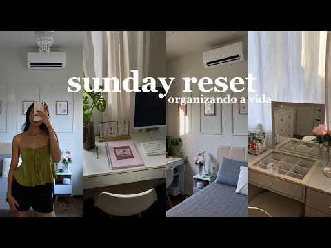 SUNDAY RESET: organizando a vida | limpeza no quarto, escrivaninha, organização…