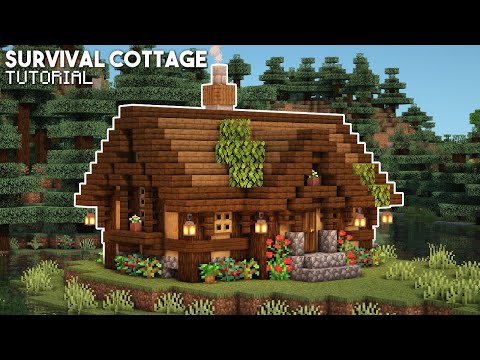 Minecraft: How to Build an Aesthetic Cottage | Survival House Tutorial (Cottagecore/Fairycore)