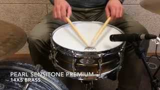 Video thumbnail for 14x5 Pearl Sensitone Premium Brass Snare by AMAZONA Music Mag