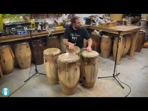 Manito Percussion Spalted Poplar Solid Shell Four Conga Set 2024 - Natural image 22
