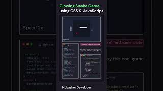 Create Glowing Snake Game Using HTML CSS JavaScript 🐍✨ #shorts #coding