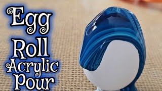 NEW! EGG ROLL! I Made A BIG Painting With An Egg! 🤣 Acrylic Pour Painting.