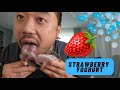 ASMR Plate Licking Strawberry Yoghurt