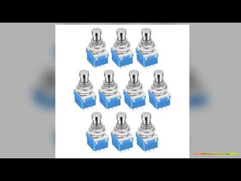 DaierTek 10PCS Guitar Effect Pedal 3PDT Footswitch 9 Pin Latching Stomp Push Button Foot Switch