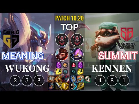 GEN Meaning Wukong vs SB Summit Kennen Top - KR Patch 10.20
