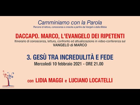 Daccapo. Marco, l'evangelo dei ripetenti - 3° incontro - Gesù tra incredulità e fede
