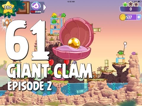 Angry Birds Stella Level 61 Giant Clam Walkthrough | Beach Day | Episode 2