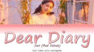 Download lagu YERI (RED VELVET)  'DEAR DIARY (스물에게)' Lyrics (Han|Eng|Rom) mp3