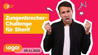 Zungenbrecher: Reporterin Isabelle fordert Sherif heraus | logo!-Nachrichten vom 09.11.25