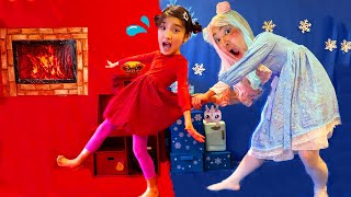 hot vs cold challenge. red vs blue