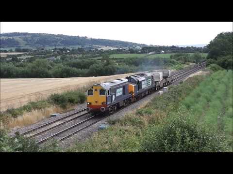 HD DRS 20308 37218 2 TONES past defford FULL THRASH on 6m63/6m67 bridgewater-crewe flasks 24/7/13