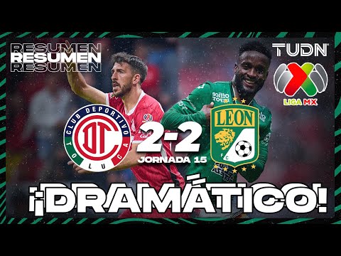 Highlights and goals | Toluca 2-2 León | Liga MX - AP2024 - J15 | TUDN