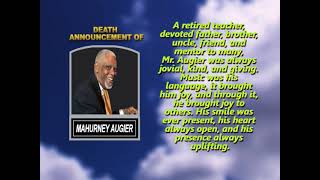 Mahurney Augier ~ Short Obituary