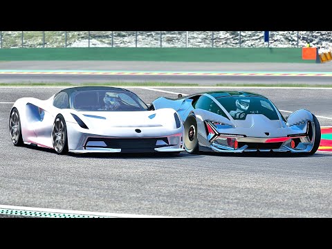 Lotus Evija vs Lamborghini Terzo Millennio at Spa