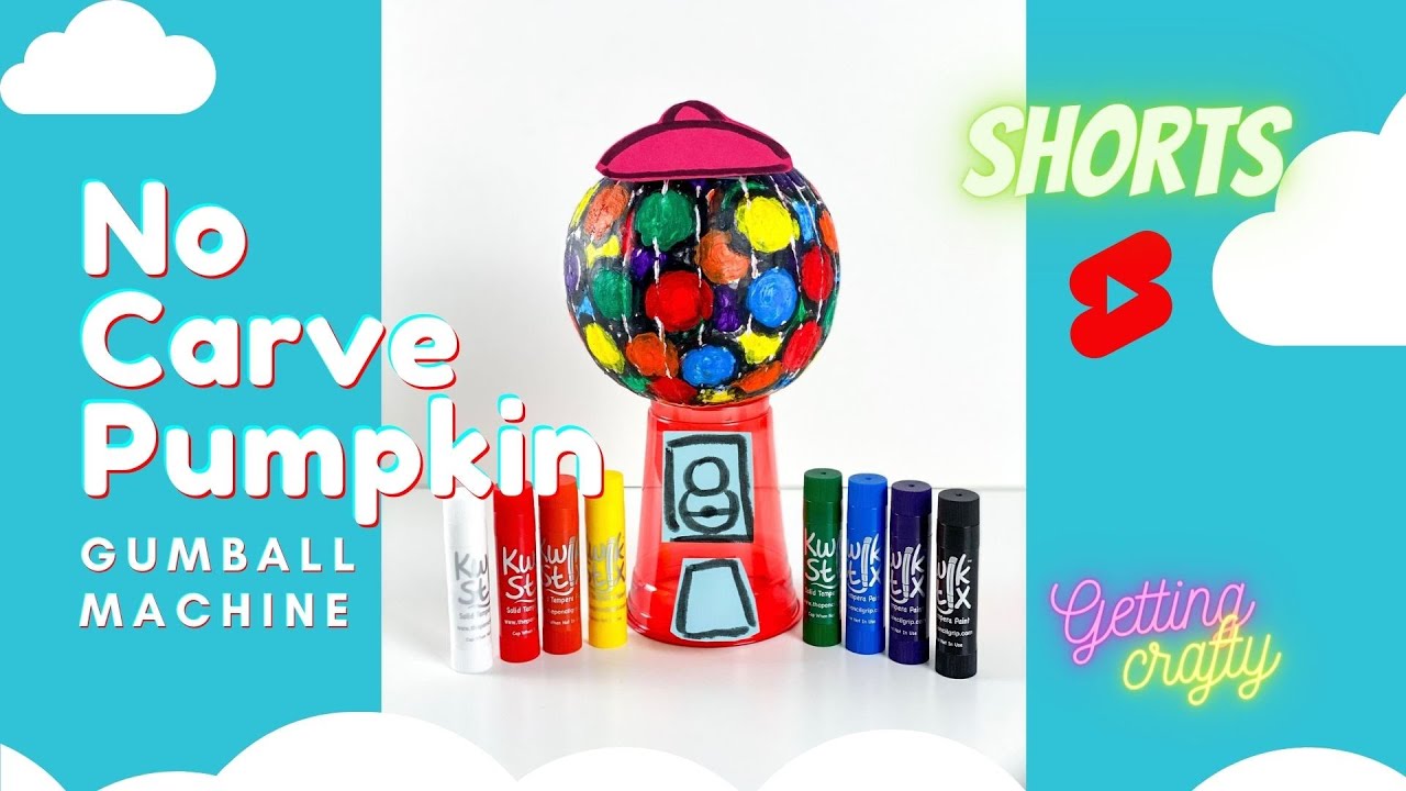 How to Turn a Pumpkin into a Gumball Machine | No Carve Pumpkin Decorating Idea | Pumpkin Painting