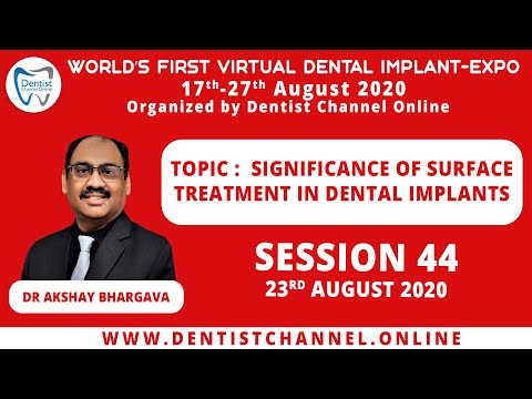 Significance of Surface Treatment in Dental Implants | Dr Akshay Bhargava  | Session 44
