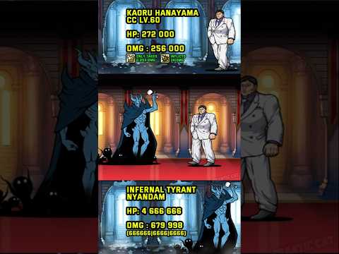 The Battle Cats : Kaoru lv60 vs Infernal Tyrant Nyandam #shotrs #thebattlecats #bcu