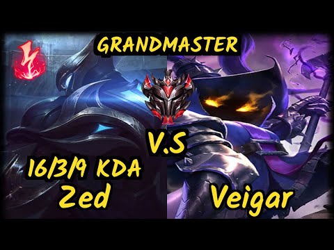 ONE 4LaN (ZED) vs VEIGAR - 16/3/9 KDA MID GAMEPLAY - BR Ranked GRANDMASTER v9.7