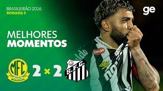 MIRASSOL 2 X 2 SANTOS | MELHORES MOMENTOS | 5ª RODADA BRASILEIRÃO 2026 | ge.globo