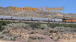 BNSF's Officer's Special train heads through Cajon Pass.