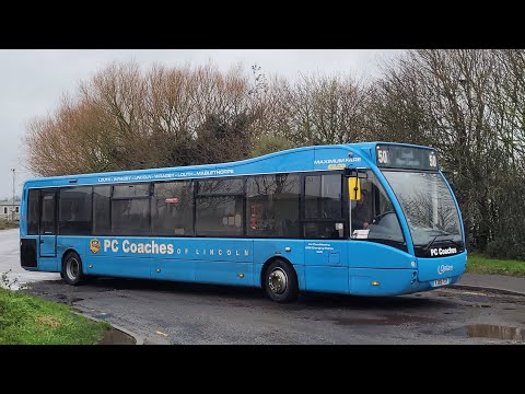 pc coaches Optare versa YJ68 FXY arriving into the ferryboat inn on a 50 from Lincoln