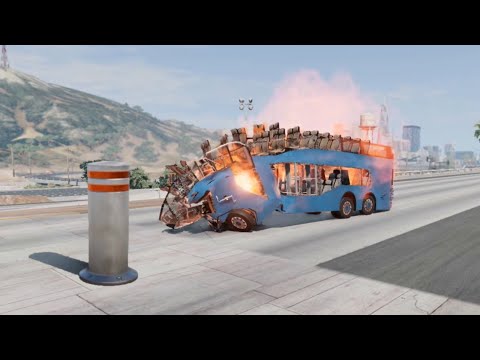 Cars vs Bollard - BeamNG Drive #3
