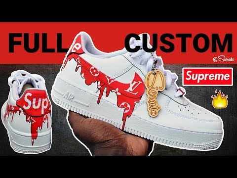 Full Custom | Supreme Louis Vuitton Drip Air Force Ones for Kristen Hancher! With On Foot by ...