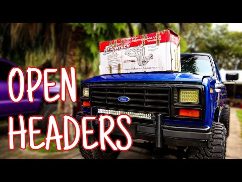 ***OPEN HEADERS* Flowtech LONGTUBE Headers On My LIFTED BULLNOSE Ford