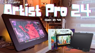 Video thumbnail for First time drawing on a big tablet | XPPen Artist Pro 24 Gen2 4K | Unboxing & Drawing Process by Art by Louris