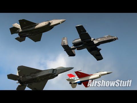 USAF Demo Teams Fly Together! A-10 Demo and ACC Heritage Flight - EAA AirVenture Oshkosh 2024