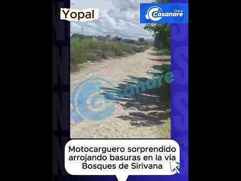 Motocarguero sorprendido arrojando basura en el sector de Bosques de Sirivana Yopal