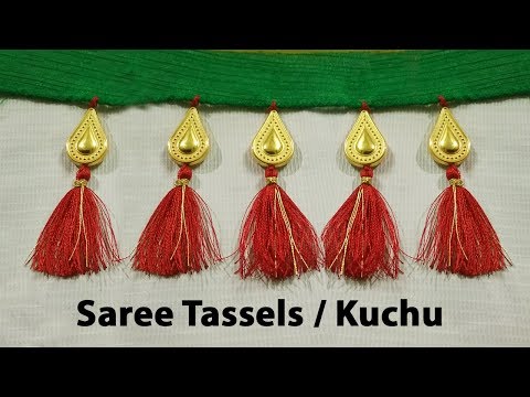 How to make saree kuchu with water drop shape beads l DIY l  saree tassels l saree kuchu design#20 Video