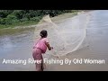 55 Years Old Women Catch Fishing By The Cast Net In River Viralcastnetfishing Part 94