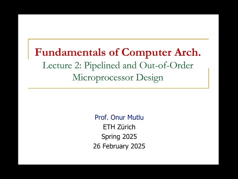 Fundamentals of Comp. Arch.: L2: Pipelined and Out-of-Order Microprocessor Design (Spring 2025)