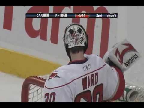 Jeff Carter scores his 20th vs Hurricanes - 1-23-10