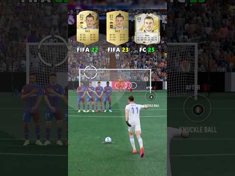 Gareth Bale Free Kick Evolution FIFA 22 to FC 25 #football #shorts #fc25