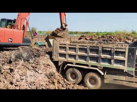 Machinery Caterpillar 6015B & Liebherr 976 Excavators Loading Trucks With Two Passes - Sotiriadis