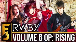 RWBY Volume 6 Intro - "Rising" Metal Guitar Cover (feat. Adriana Figueroa) | FamilyJules