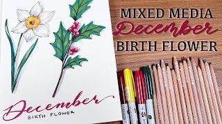 Mixed Media December Birth Flowers