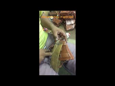 Hand stitching on pouches