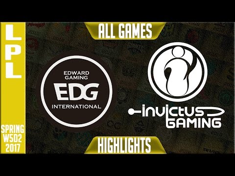 EDG vs Invictus Gaming Highlights All Games - LPL Spring 2017 Week 5 Day 2 - EDG vs IG All Games