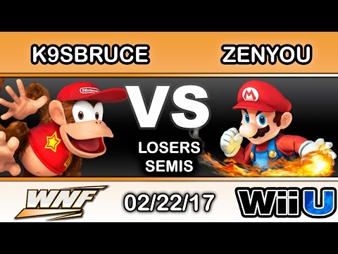 WNF 1.2 - LH | K9sbruce (Diddy, Sheik) Vs. eM | Zenyou (Mario) Losers Semis - Smash Wii U